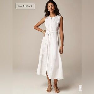 J.Crew Seamed linen dress with removable belt